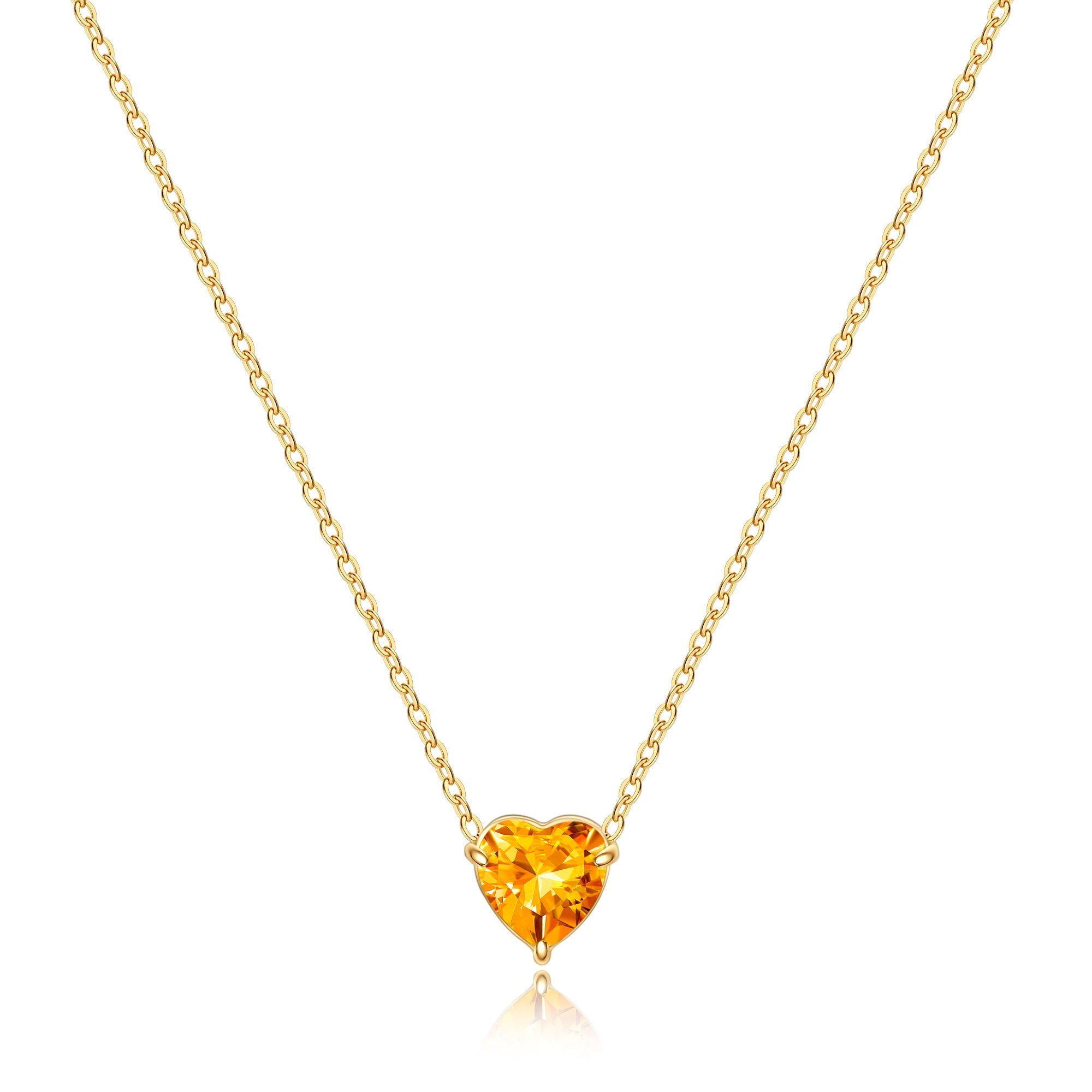 Dainty Birthstone Heart Necklace