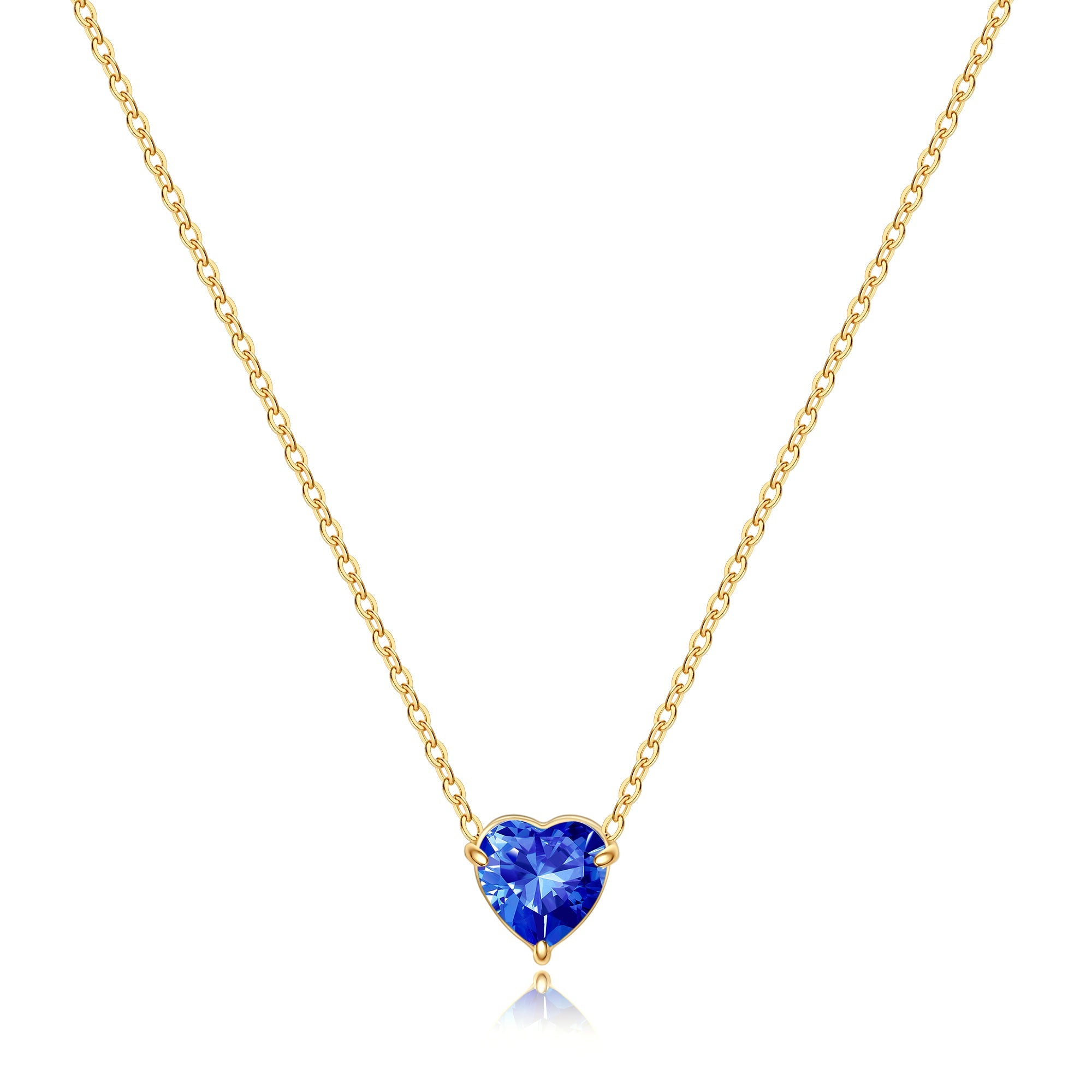 Dainty Birthstone Heart Necklace