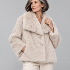 WEENA™ - Classy Long Sleeve Collared Fuzzy Coat