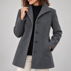 GABRIELA™ - Casual Wool Blend Pea Coat with Single-Breasted Design
