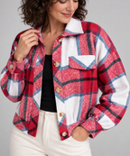 WALA™ - Casual Plaid Button Front Long Sleeve Jacket