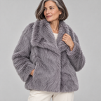WEENA™ - Classy Long Sleeve Collared Fuzzy Coat