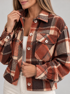 ZABEL™ - Casual Plaid Button Front Long Sleeve Jacket