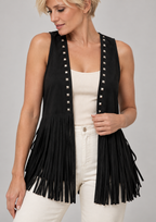 DHARNA™ – Casual Open-Front Sleeveless Fringe Vest