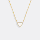 Dainty Heart Paperclip Necklace