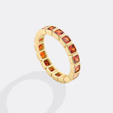 Emerald Cut Birthstone Eternity Ring