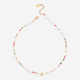 Gemstone and Pearl Initial Necklace