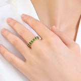 Emerald Cut Birthstone Eternity Ring