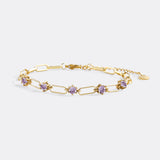 Paperclip Bracelet with Gemstone Accents