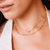 Classic Bezel Necklace and Petal Chain Set