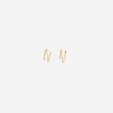 Double Loop Huggie Hoop Earrings