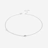 Initial Necklace with Birthstone Accent