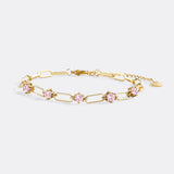 Paperclip Bracelet with Gemstone Accents