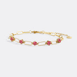 Paperclip Bracelet with Gemstone Accents
