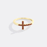 Birthstone Cross Ring