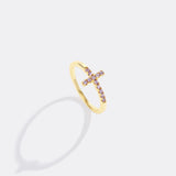 Birthstone Cross Ring