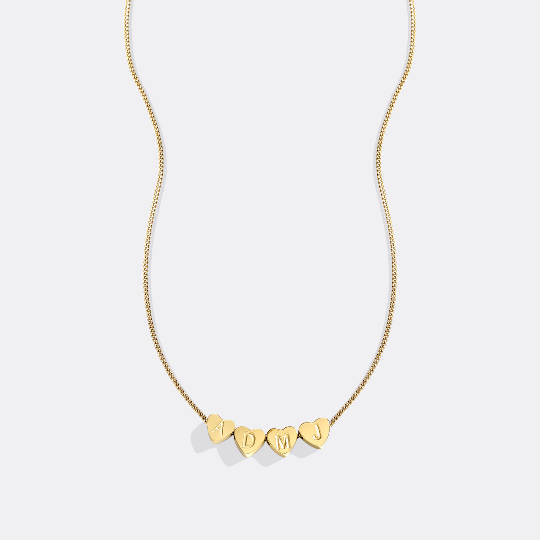 Dainty Heart Stacking Initial Necklace