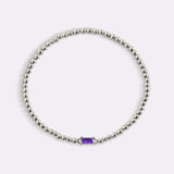 Sterling Silver Beaded Birthstone Bracelet