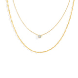 Classic Bezel Necklace and Petal Chain Set