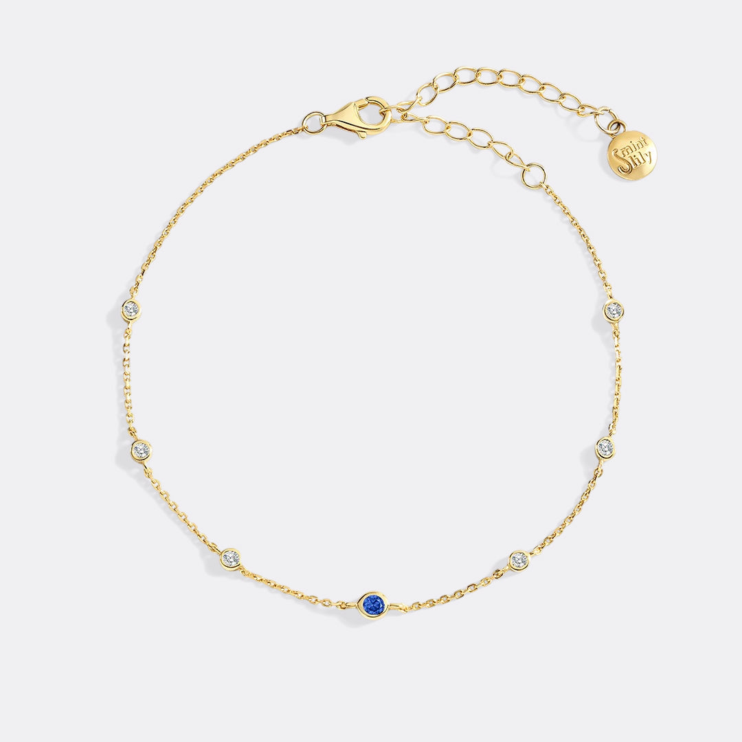 September Birthstone Station Bracelet