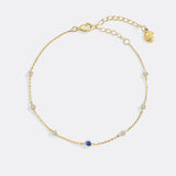 September Birthstone Station Bracelet