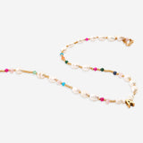 Gemstone and Pearl Initial Necklace