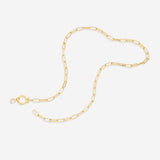 Mint Paperclip Necklace with Pave Initial Charm