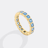 Emerald Cut Birthstone Eternity Ring