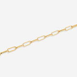 Mint Paperclip Necklace with Pave Initial Charm