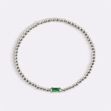 Sterling Silver Beaded Birthstone Bracelet