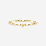 Gold Beaded Bracelet with Heart Initial