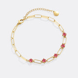 Paperclip Bracelet with Gemstone Accents