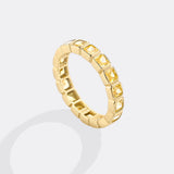 Emerald Cut Birthstone Eternity Ring