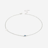 Initial Necklace with Birthstone Accent