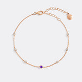 February Birthstone Station Bracelet