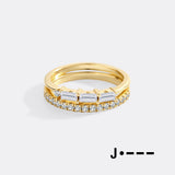 Morse Code and Micro Pave Eternity Ring Stacking Set