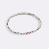 Sterling Silver Beaded Birthstone Bracelet