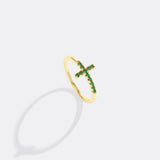 Birthstone Cross Ring
