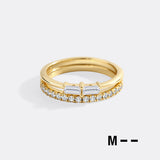 Morse Code and Micro Pave Eternity Ring Stacking Set