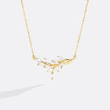 Birthstone Leaf Pendant Necklace