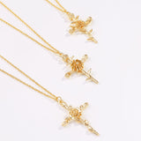 Floral Cross Pendant Necklace