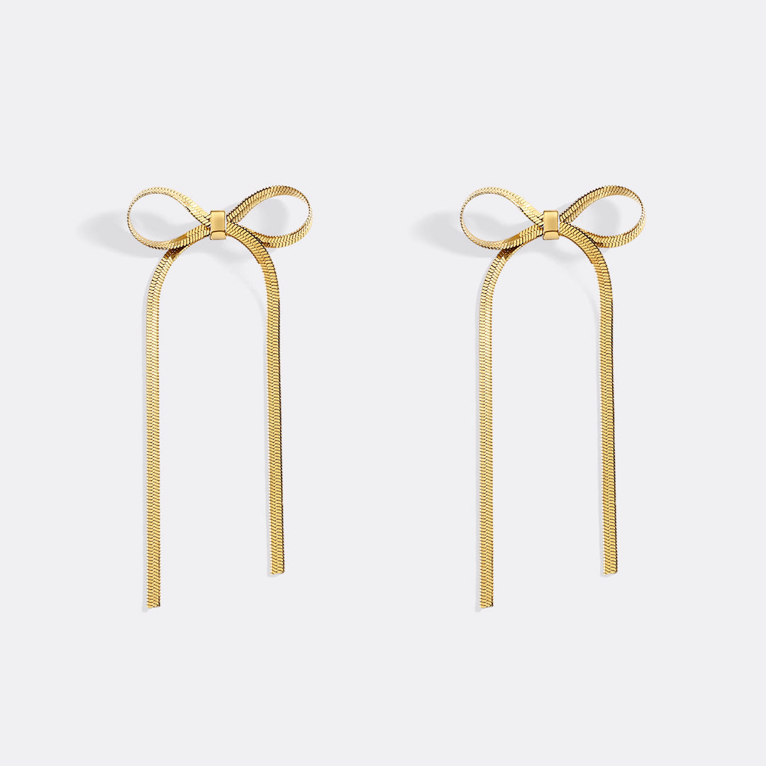 Herringbone Bow Earrings