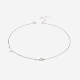 Initial Necklace with Birthstone Accent