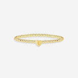 Gold Beaded Bracelet with Heart Initial