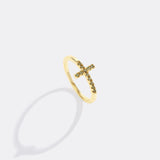 Birthstone Cross Ring