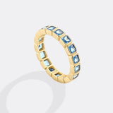 Emerald Cut Birthstone Eternity Ring