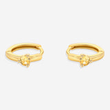 Solitaire Birthstone Huggie Hoop Earrings