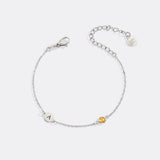 Dainty Initial and Birthstone Bracelet