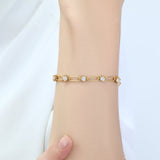 Paperclip Bracelet with Gemstone Accents