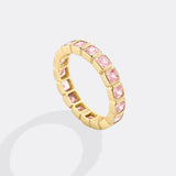Emerald Cut Birthstone Eternity Ring